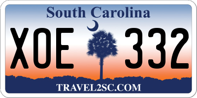 SC license plate XOE332