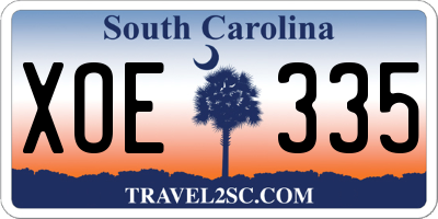SC license plate XOE335