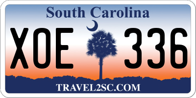 SC license plate XOE336