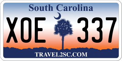 SC license plate XOE337