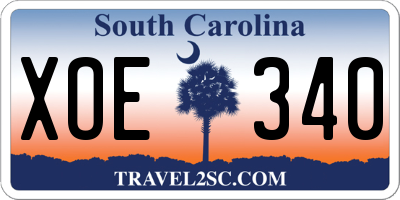 SC license plate XOE340