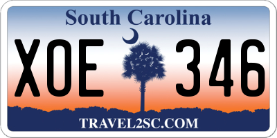 SC license plate XOE346