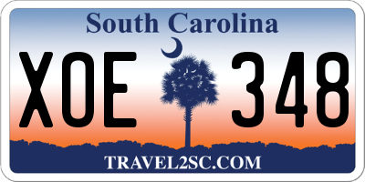SC license plate XOE348