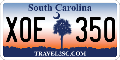SC license plate XOE350