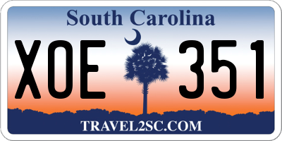 SC license plate XOE351