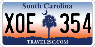 SC license plate XOE354