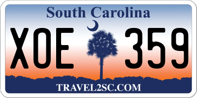 SC license plate XOE359