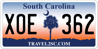 SC license plate XOE362
