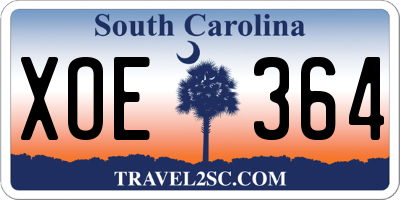 SC license plate XOE364
