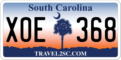 SC license plate XOE368