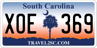 SC license plate XOE369