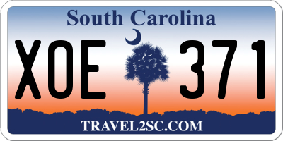 SC license plate XOE371
