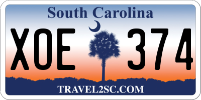 SC license plate XOE374