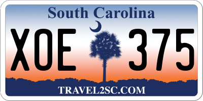 SC license plate XOE375