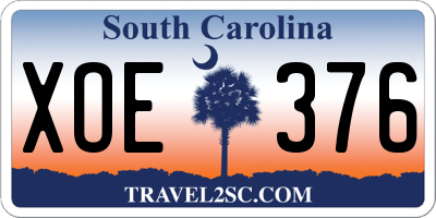 SC license plate XOE376