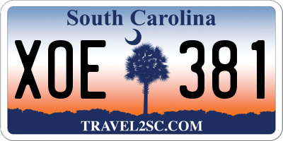 SC license plate XOE381