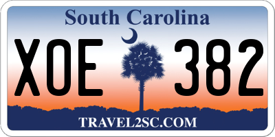 SC license plate XOE382