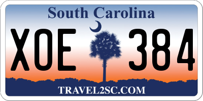 SC license plate XOE384