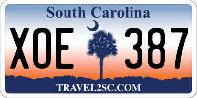 SC license plate XOE387