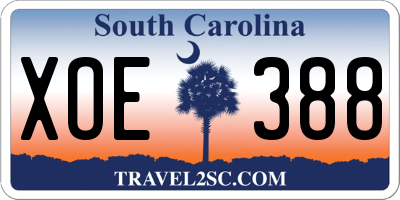 SC license plate XOE388