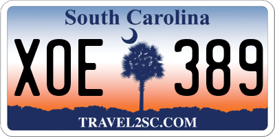 SC license plate XOE389