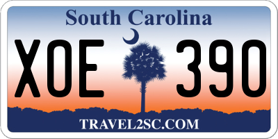 SC license plate XOE390