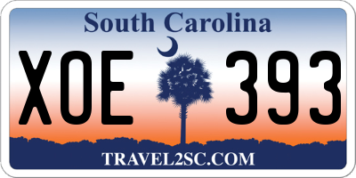 SC license plate XOE393
