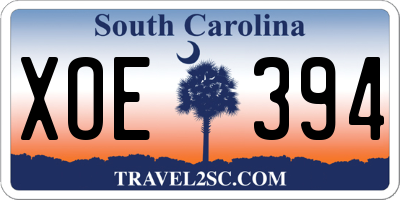 SC license plate XOE394