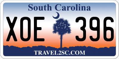 SC license plate XOE396