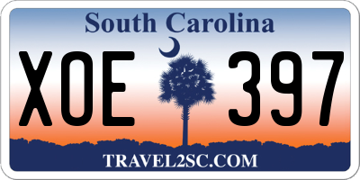 SC license plate XOE397