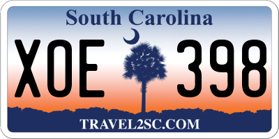 SC license plate XOE398