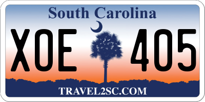 SC license plate XOE405