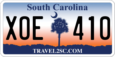 SC license plate XOE410