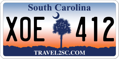 SC license plate XOE412