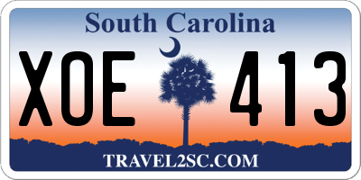SC license plate XOE413