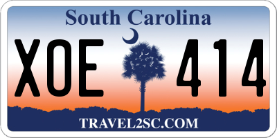 SC license plate XOE414
