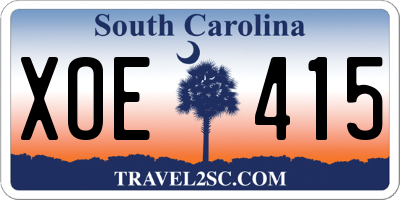 SC license plate XOE415