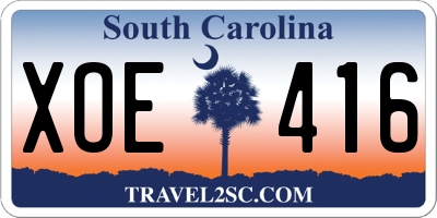 SC license plate XOE416