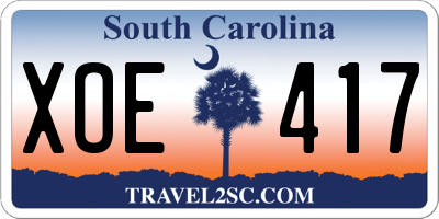 SC license plate XOE417