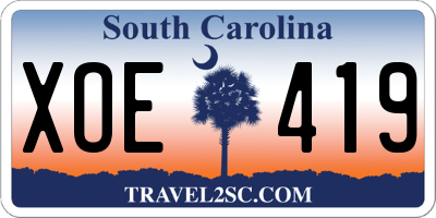 SC license plate XOE419