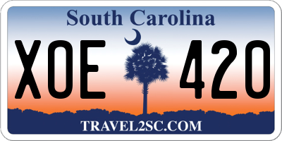 SC license plate XOE420