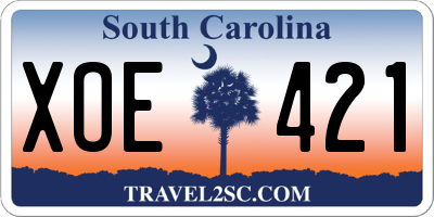 SC license plate XOE421