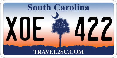 SC license plate XOE422