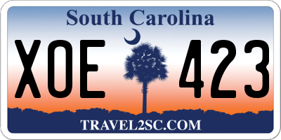 SC license plate XOE423