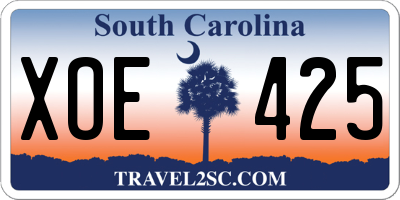 SC license plate XOE425