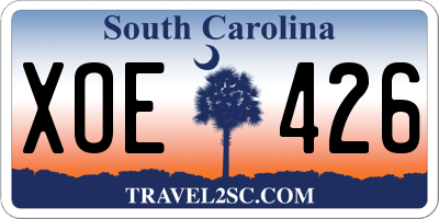 SC license plate XOE426