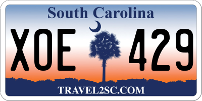 SC license plate XOE429