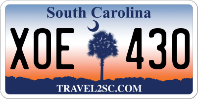 SC license plate XOE430
