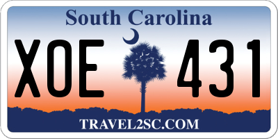 SC license plate XOE431