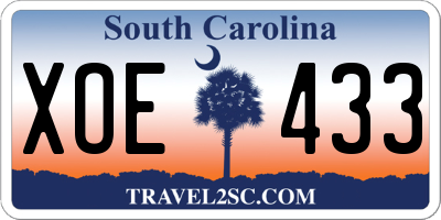 SC license plate XOE433